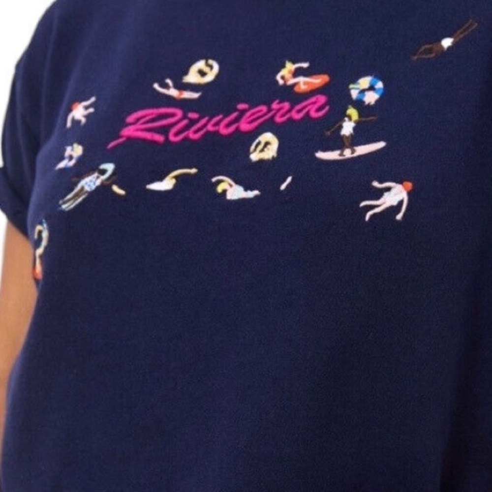 Anthropologie Maeve Riviera Embroidered Tee NWT - Picture 13 of 14